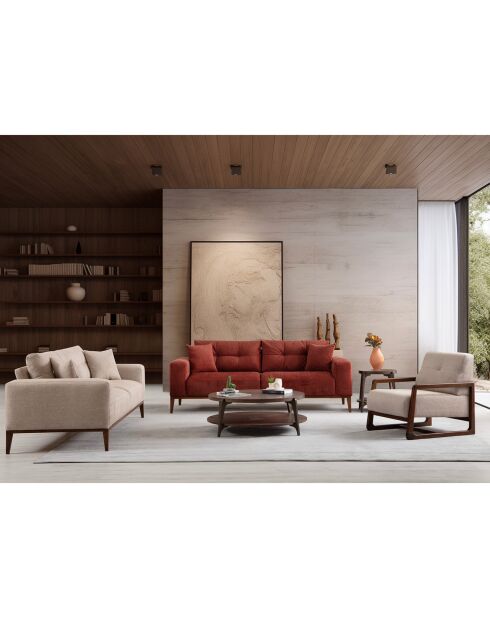 Canapé semi-convertible Sinor 3 places beige - 225x92x75 cm