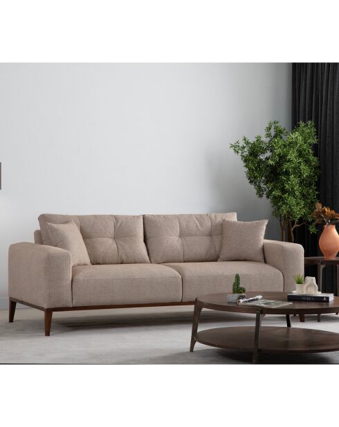 Canapé semi-convertible Sinor 3 places beige - 225x92x75 cm