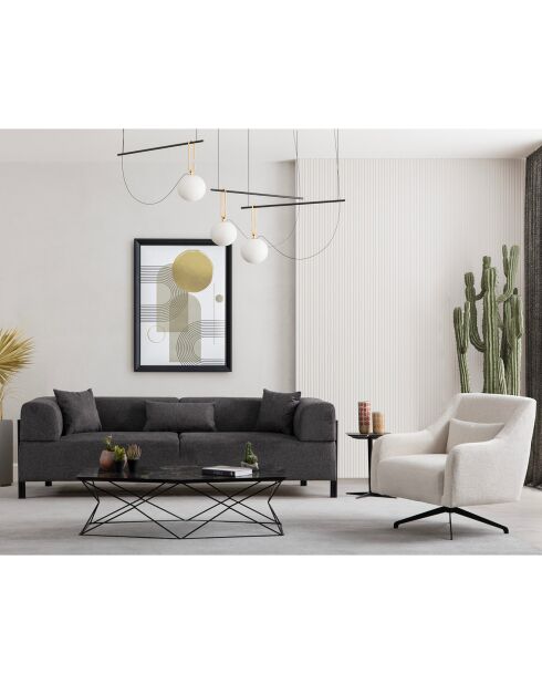 Canapés Gio 3 places anthracite - 225x92x75 cm