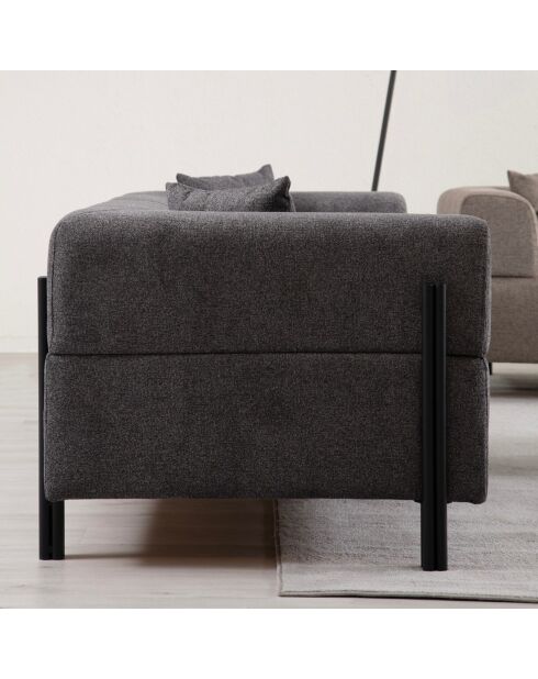 Canapés Gio 3 places anthracite - 225x92x75 cm