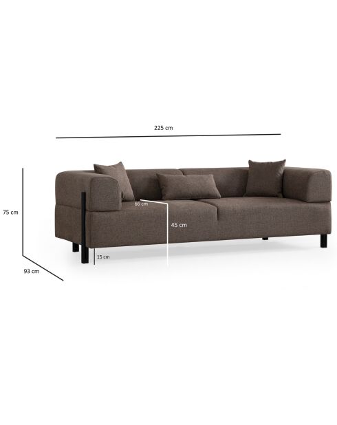 Braune 3-Sitzer-Sofas Gio - 225x92x75 cm
