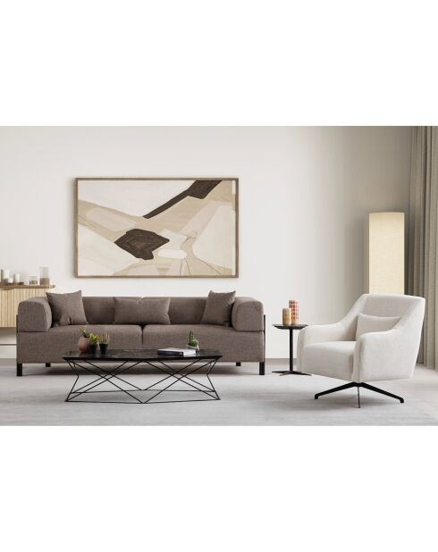 Sofás Gio de 3 plazas marrones - 225x92x75 cm