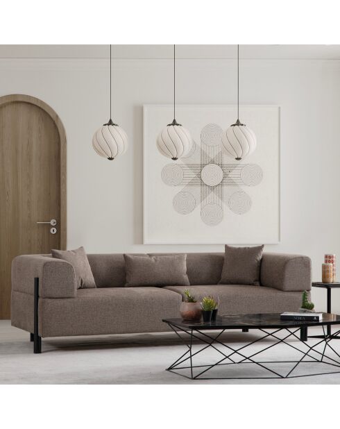 Sofás Gio de 3 plazas marrones - 225x92x75 cm