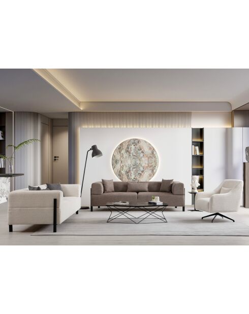 Sofás Gio de 3 plazas marrones - 225x92x75 cm