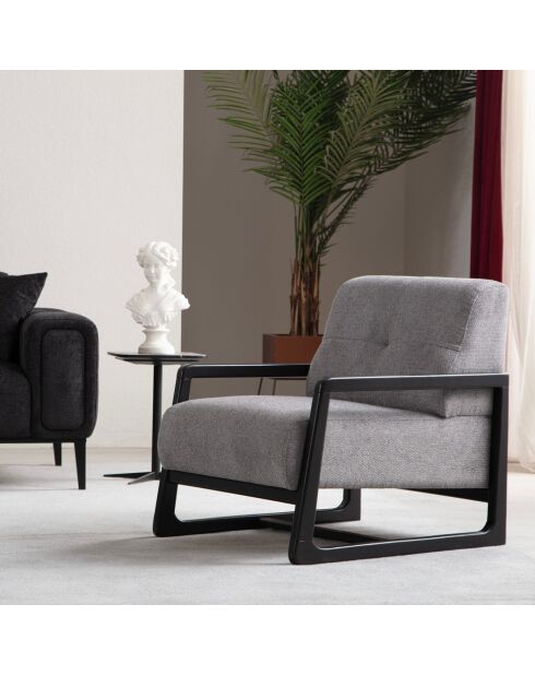 Fauteuil Athena gris clair - 67x80x77 cm