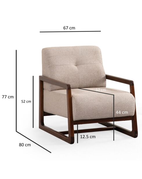 Fauteuil Athena beige - 72x60x81 cm