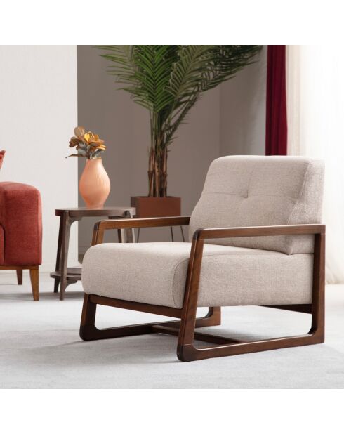 Fauteuil Athena beige - 72x60x81 cm