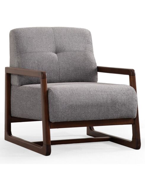 Fauteuil Athena gris clair/walnut - 72x60x81 cm