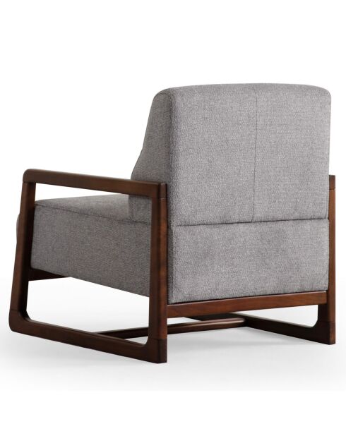 Fauteuil Athena gris clair/walnut - 72x60x81 cm