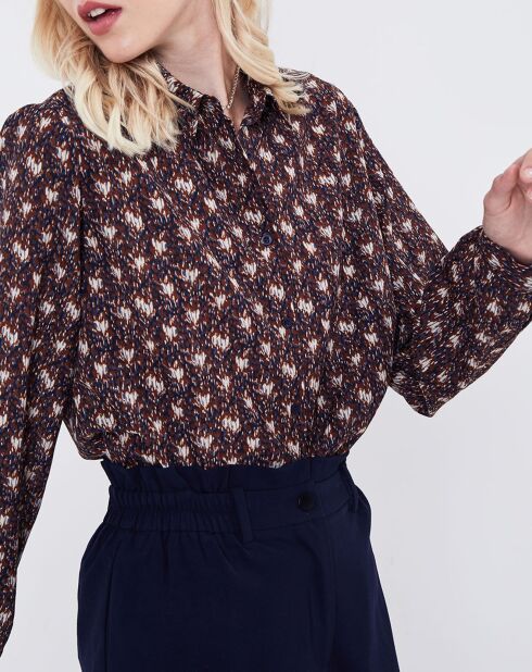 Chemise Rhubarbe imprimée coffee