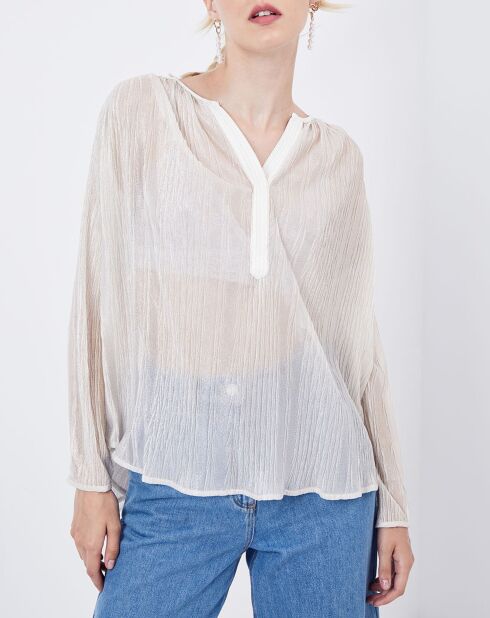 Blouse Plantain transparente blanche