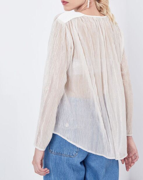 Blouse Plantain transparente blanche