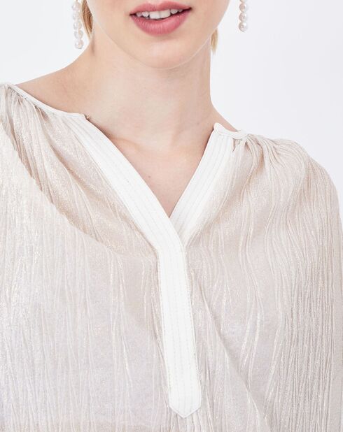 Blouse Plantain transparente blanche