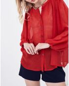 Chemise Jaque transparente rouge