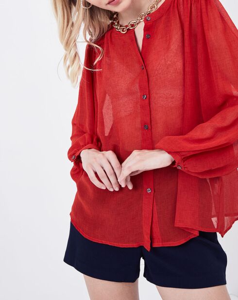 Chemise Jaque transparente rouge