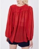 Chemise Jaque transparente rouge