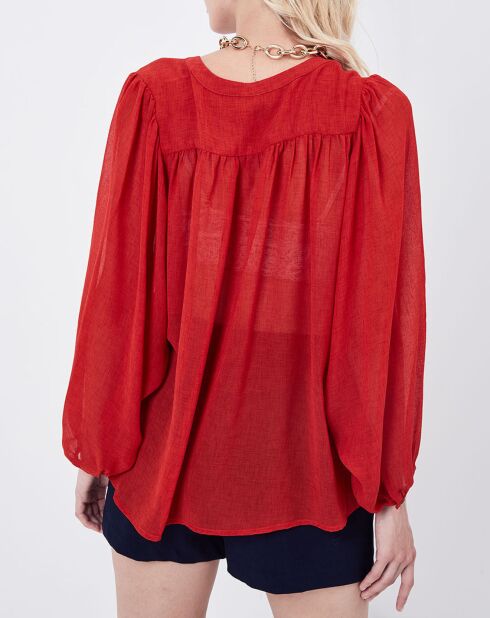 Chemise Jaque transparente rouge