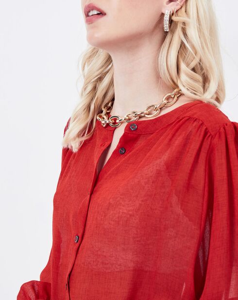 Chemise Jaque transparente rouge