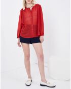 Chemise Jaque transparente rouge