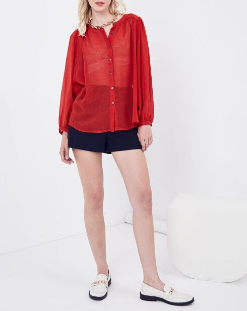 Chemise Jaque transparente rouge