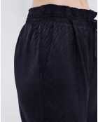 Pantalon satiné Freesia imprimé ton sur ton noir