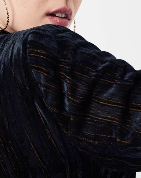 Veste en Velours Panais rayée noire