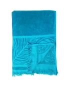 Telo mare Kariba in spugna velour verde/blu - 90x170 cm