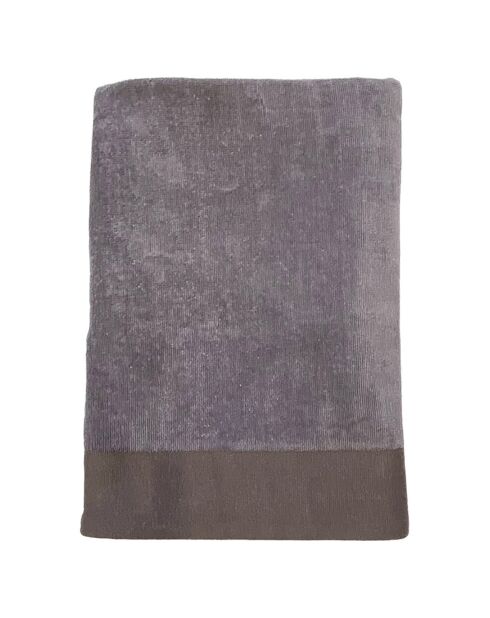 Serviette de bain en éponge velours Shady grise - 90x160 cm