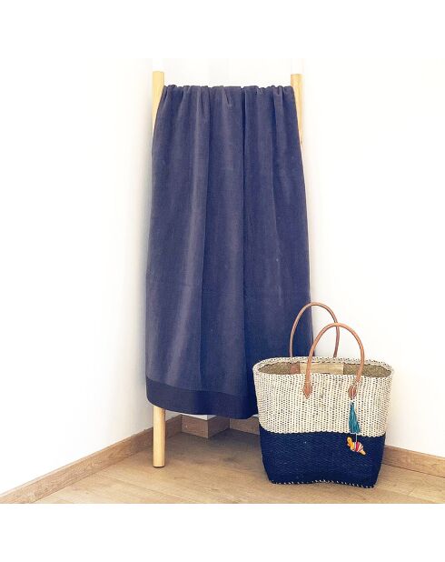 Shady Badetuch aus grauem Samt, 90 x 160 cm