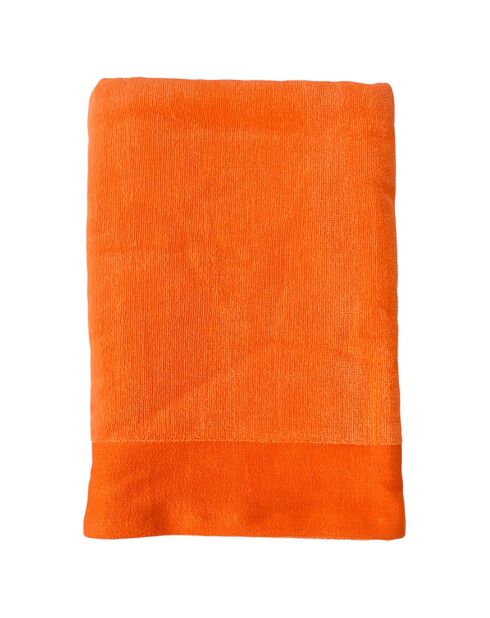 Shady Badetuch aus nektarinenfarbenem Samt, 90 x 160 cm