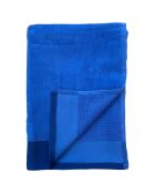 Shady velvet badhanddoek in badstof beige/blauw - 90x160 cm