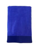 Shady velvet badhanddoek in badstof beige/blauw - 90x160 cm