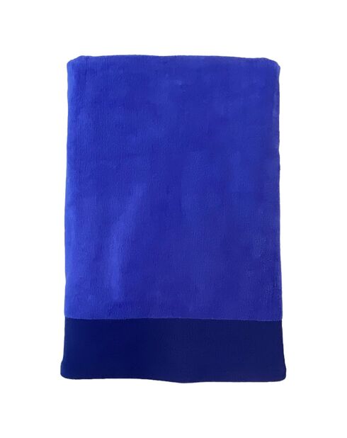 Shady velvet badhanddoek in badstof beige/blauw - 90x160 cm