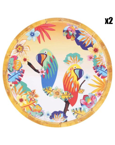 2 piatti piccoli multicolori Bahia - D.23 cm