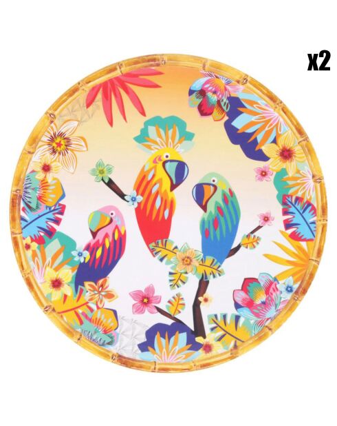 2 piatti grandi multicolori Bahia - D.28 cm
