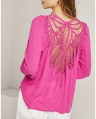 Chemise Londres ajourée fushia