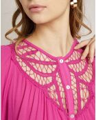 Chemise Londres ajourée fushia