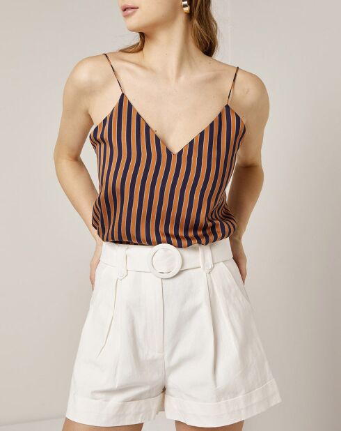 Caraco Léa rayé marron