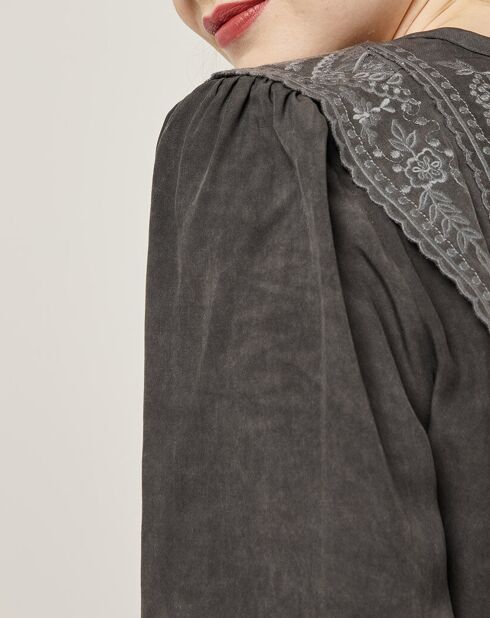 Chemise fluide 100% Bambou Rose noir délavé