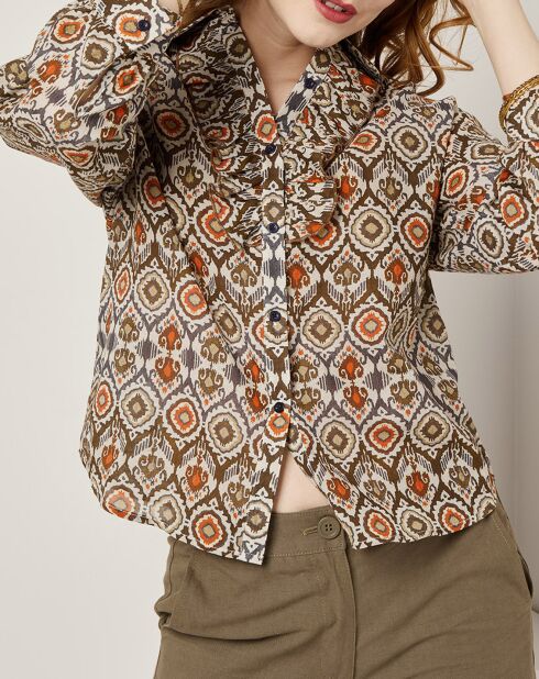 Chemise Lisa imprimée marron/multicolore