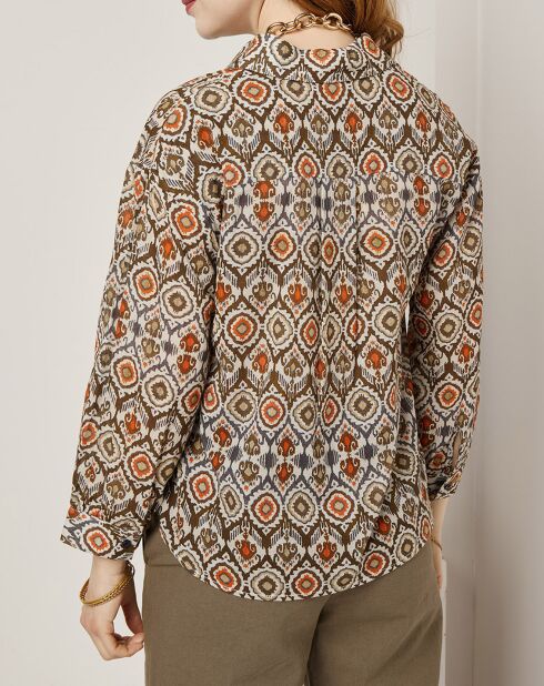 Chemise Lisa imprimée marron/multicolore