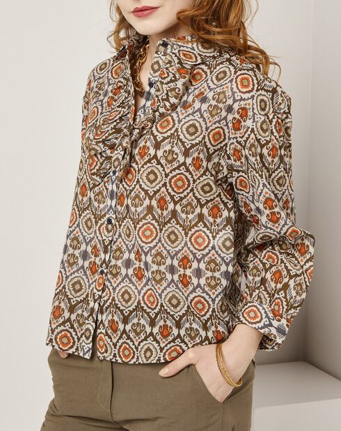 Chemise Lisa imprimée marron/multicolore