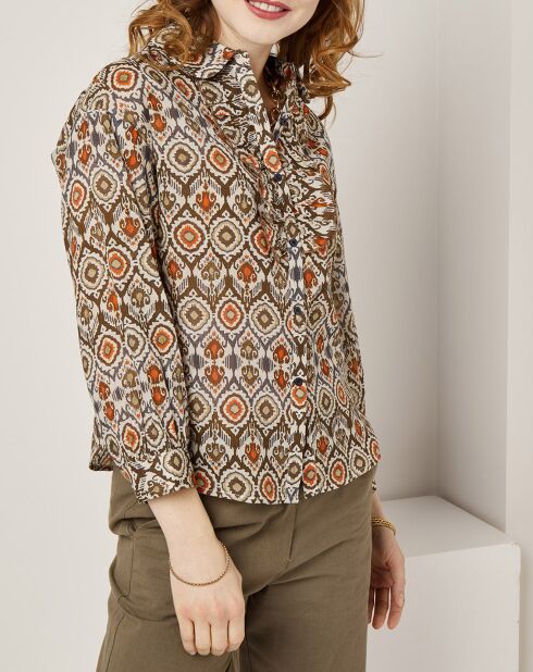 Chemise Lisa imprimée marron/multicolore