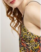 Top Capucine imprimé noir/multicolore