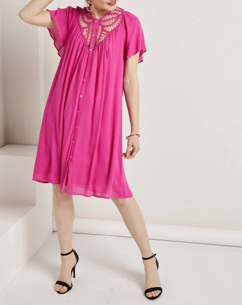 Robe Astana ajourée fushia