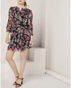 Robe en voile Los Angeles imprimée noir/multicolore