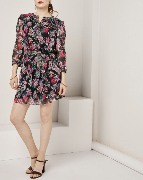 Robe en voile Los Angeles imprimée noir/multicolore