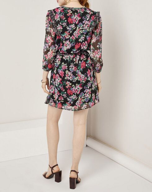 Robe en voile Los Angeles imprimée noir/multicolore