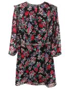 Robe en voile Los Angeles imprimée noir/multicolore