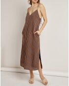 Robe Chloé rayée marron
